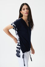 Load image into Gallery viewer, Joseph Ribkoff Silky Knit Striped Printed Back Top
