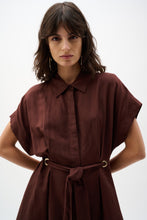 Load image into Gallery viewer, Joseph Ribkoff Linen Blend Fit And Flare Shirt Dress With Sash
