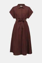 Load image into Gallery viewer, Joseph Ribkoff Linen Blend Fit And Flare Shirt Dress With Sash
